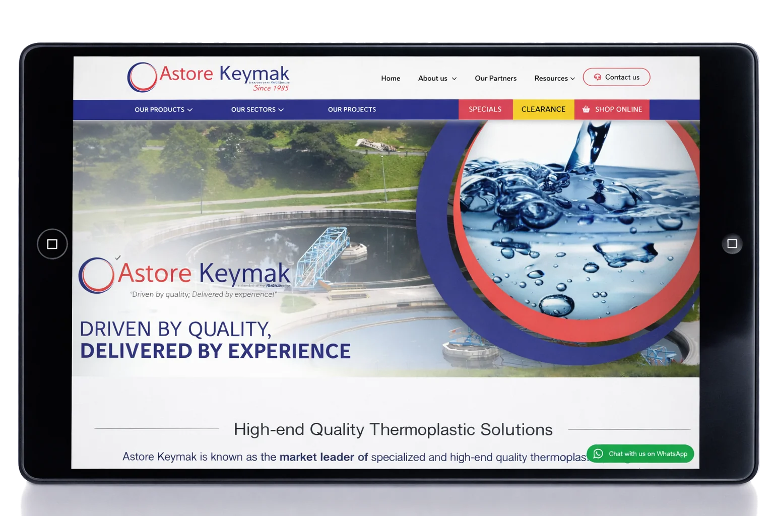 astore keymak website on a tablet