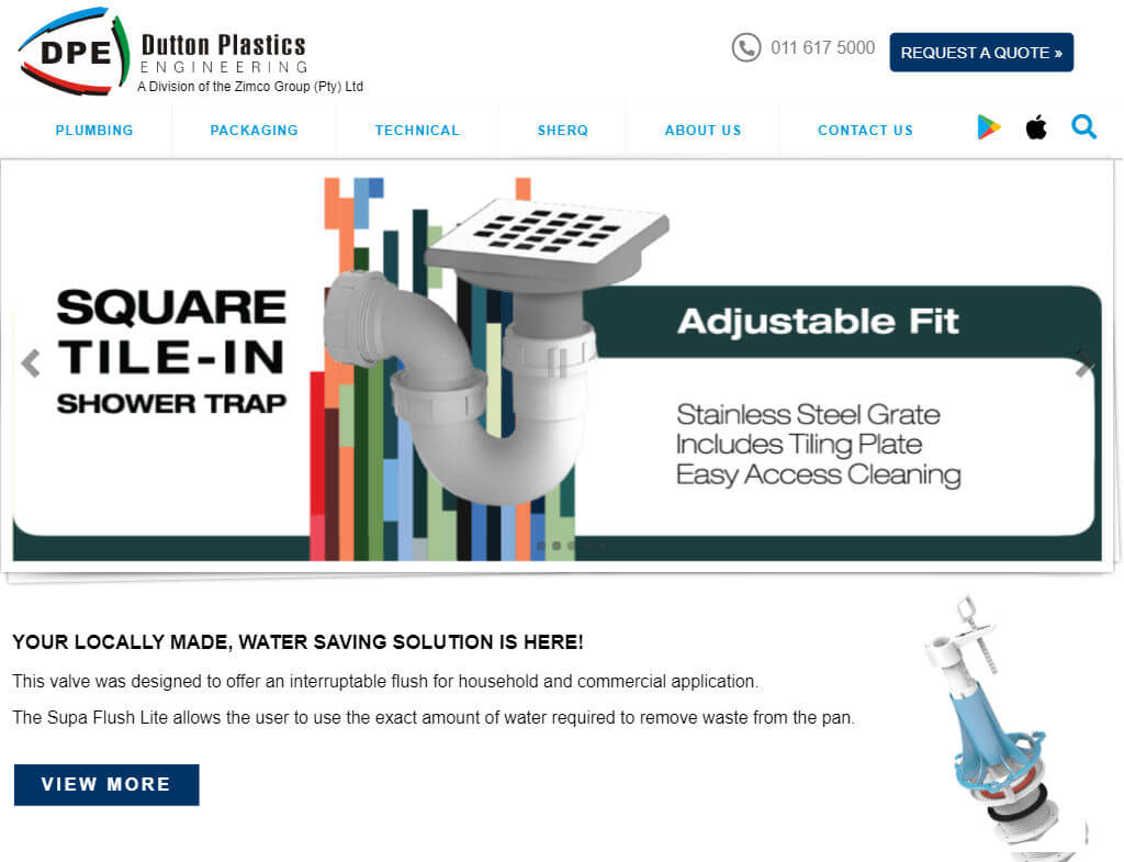 product website for plumbing company, plumbing spares websites, product web development